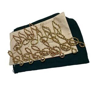 Lot of 14 Musical Note Christmas Ornaments Gold Shimmer Bling 6" Long EUC